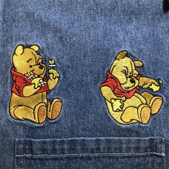 The Disney Store Winnie the Pooh Embroidered Blue Denim Button-Down Shirt - Picture 5 of 10